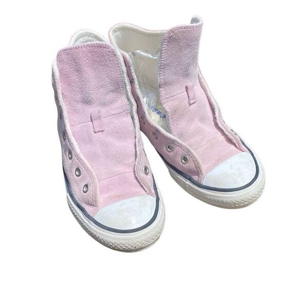 Converse Girls CTAS High GS Playful Llama Pink Suede Sneakers Size 5.5 - Picture 7 of 12